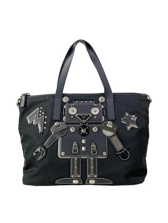 Prada Handbags - Prada Black Silver Nylon Leather Patent #282875P97B
